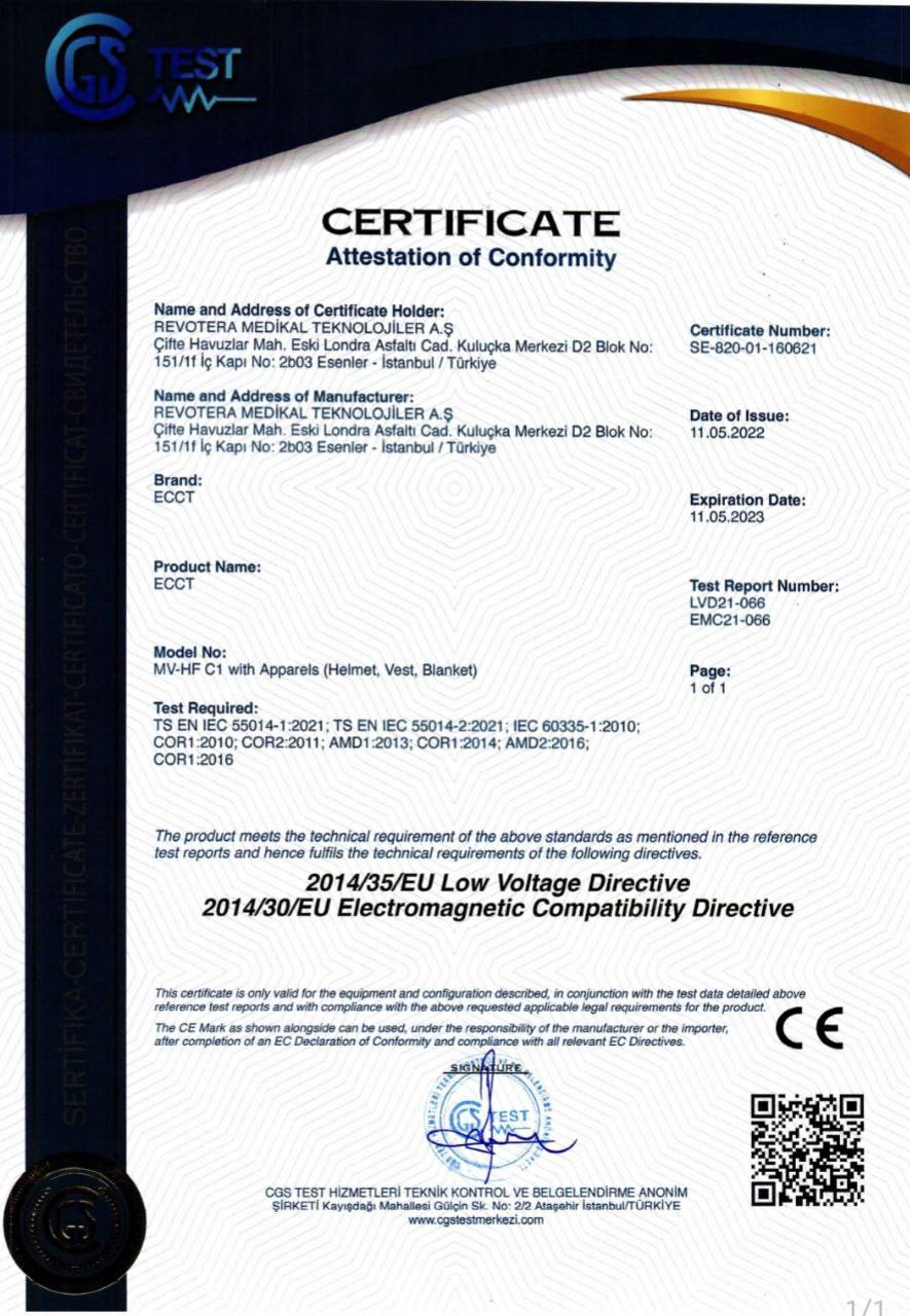 ECCT (Electro Capacitive Cancer Therapy) IS CE CERTIFIED