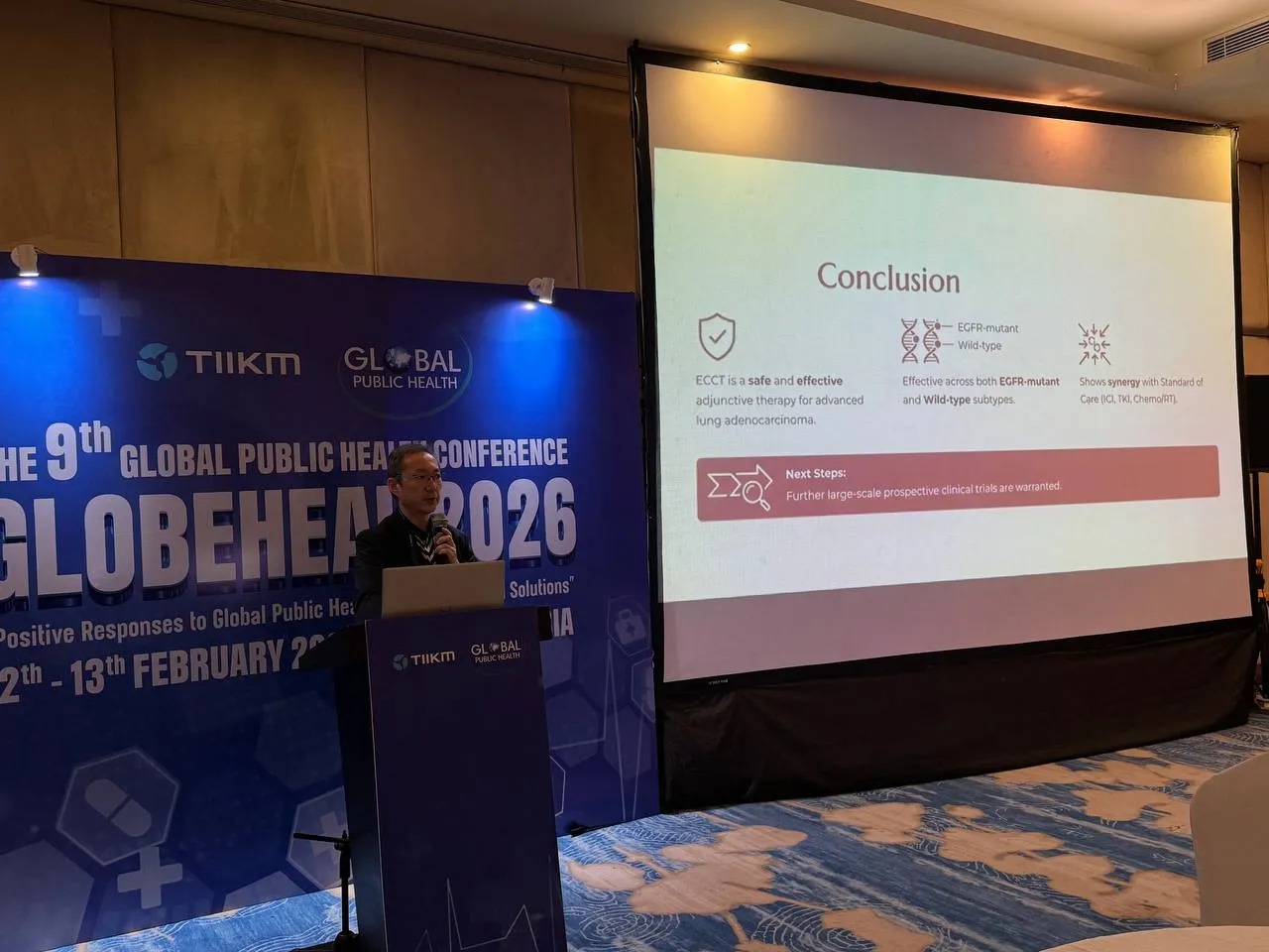 Prof. Shinichiro Akiyama Mempresentasikan Hasil Penelitian Klinis Bersama Tim C-Tech tentang ECCT untuk Kanker Paru-Paru pada Acara GLOBEHEAL 2026 di Bali